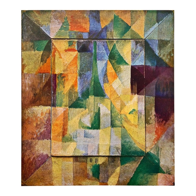 Robert Delaunay Vintage 1953 First Edition Cubism Fine Art Lithograph Print " Simultaneous Windows " 1911 For Sale