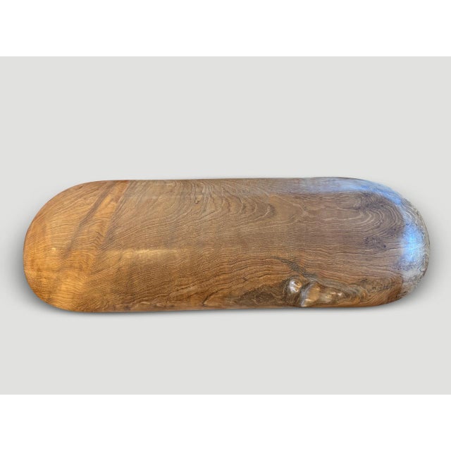Andrianna Shamaris Oval Teak Wood Platter For Sale - Image 4 of 5