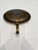 Chinese Vintage Chinese Mixed Metals Brass Silent Butler Crumb Box – Inlaid Jade Cabochons & Etched Bird on Branch For Sale - Image 3 of 3