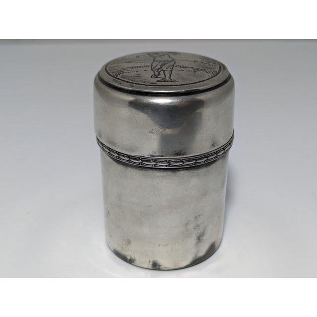 Wallace Bros Silver Co. Silver Plated Golfing Cigarette Dispenser for your consideration. The dispenser measures approx. 4...