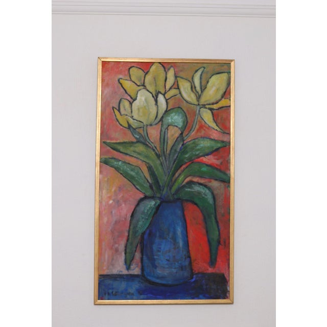 Elisabeth Sellergren, Bold Flower Motif, 1978, Oil on Panel, Framed For Sale - Image 10 of 17