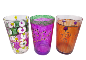 Hand-Painted Les 3 Ailes Glasses from Duralex, France, Set of 3