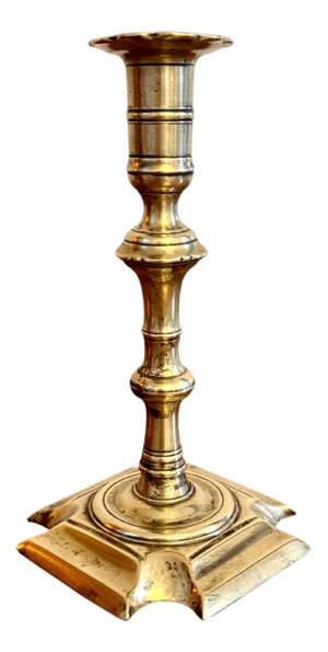 Antique Queen Ann Brass Candlestick, 1700