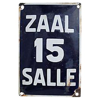 Antique Belgian Enamel Address Sign For Sale