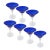 Block Crystal Cobalt Blue Matini Glasses Stockholm Pattern - Set of 7 For Sale