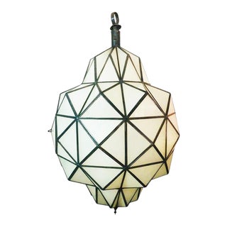 Art Deco White Milk Chandelier, Pendant or Lantern in Dome Shape For Sale