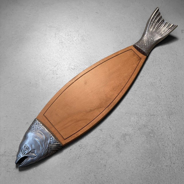 Vintage Fish-Shaped Serving Board Salmon, Japan, 1960s For Sale - Image 18 of 18