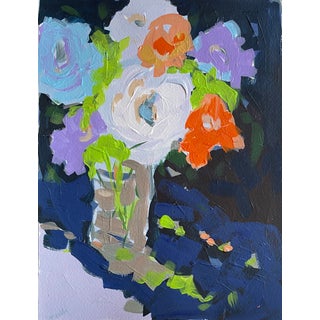 “Spring Flowers” Acrylic Painting on Paper by C. Carrillo For Sale