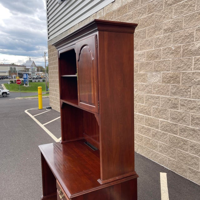 Ethan Allen Court Traditional Cherry Computer Desk With Hutch