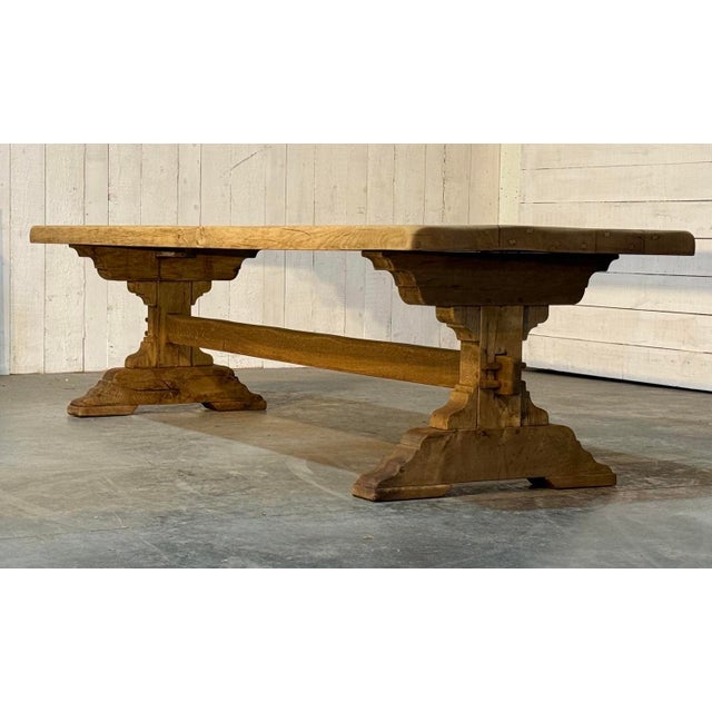 1920s Large French Oak Farmhouse Dining Table, 1920 For Sale - Image 5 of 18