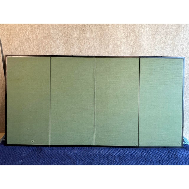 Large Mid 20th Century Chinese Mandarin Ducks, Pine Tree and Peonies Wall Folding Screen - Artist Signed For Sale - Image 11 of 12