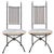 Vintage Hollywood Regency Wooden Ball "Abacus" Wrought Iron Curule Dining Chairs - Set of 4. Item features wood beaded...
