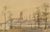 Mill with Masted Ships in a Harbor Original Watercolor Early Watercolor of a coastal Mill with Schooners in a harbor, by...