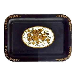 Vintage Set of Six Tole Musical Theme Trays For Sale