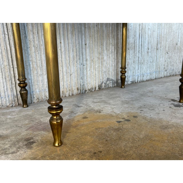 Early 20th Hollywood Regency Bronze Cocktail Table with Smoked Glass For Sale - Image 14 of 18