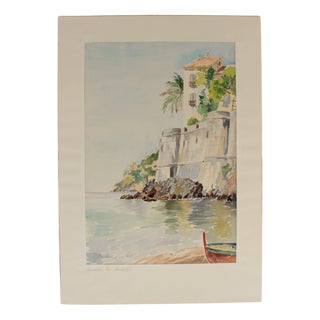 Minori, Italy, 1960, Watercolor on Paper For Sale