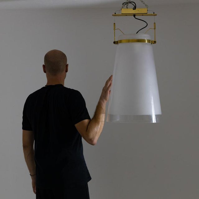 Ceiling Lamp with Conical Diffuser In Satin Glass For Sale - Image 10 of 11