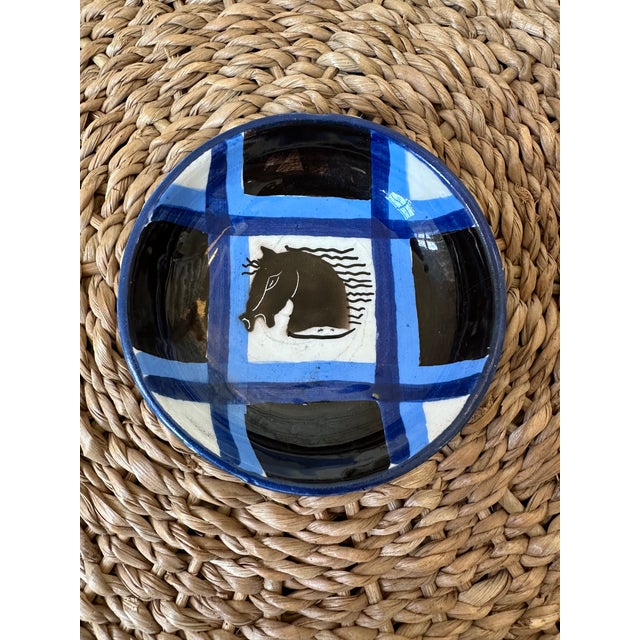 Bitossi Vintage Aldo Londi Bitossi Italian Mondrian Ceramic Bowls Featuring Stylized Horse Head- A Pair For Sale - Image 4 of 17