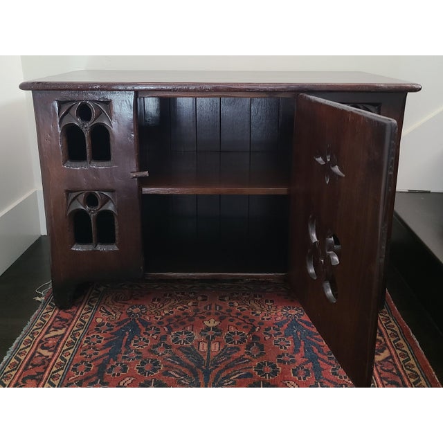 Vintage English Gothic Aumbry Cupboard For Sale - Image 12 of 17