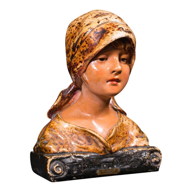 1900s Antique Victorian French Decorative Portrait Bust For Sale