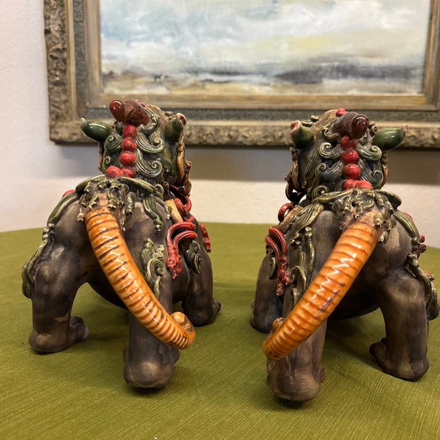 Early 21st Century Antique Earthenware Pixiu Statues Gods and Protectors of Prosperity Pixiu Are From the Han Dynasty (206 Bc–220 Ad), Bring Prosperity and Wealth For Sale - Image 5 of 8