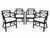 Set of four matching armchairs; Sherwin-Williams Caviar lacquered finish; white linen-look Kravet performance upholstery...