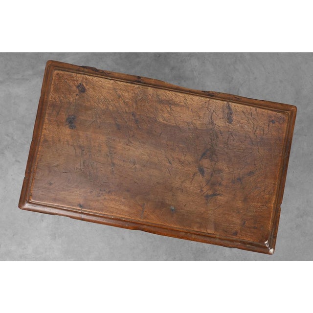 Antique 17th Century Oak Side Table with Turned Legs and Stretcher Base, Spain For Sale - Image 5 of 14