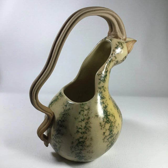 1999 Patricia Garrett Handmade American Pottery Gourd Pitcher For Sale In Greensboro - Image 6 of 9