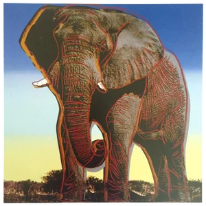 Andy Warhol Estate Vintage 1992 Endangered Species Collector's Lithograph Pop Art Print "African Elephant " 1983