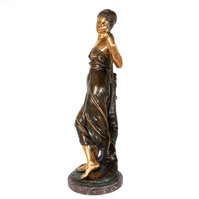 French “Diana, the Huntress” by Eugene Marioton, French Antique Bronze Sculpture For Sale - Image 3 of 12