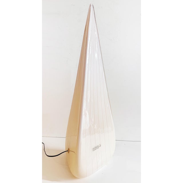 Lino Tagliapietra 1980s Effetre International Vetri Murano Striped Pyramidal Table Lamp by Lino Tagliapi For Sale - Image 4 of 8