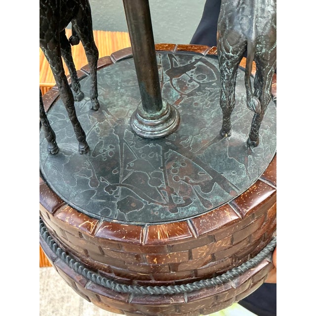 Vintage Maitland Smith Giraffe Bronze Table Lamp For Sale - Image 9 of 12