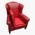 Vintage Red Leather Wingback Chair & Ottoman Indulge in classic American design with this stunning vintage wingback chair...