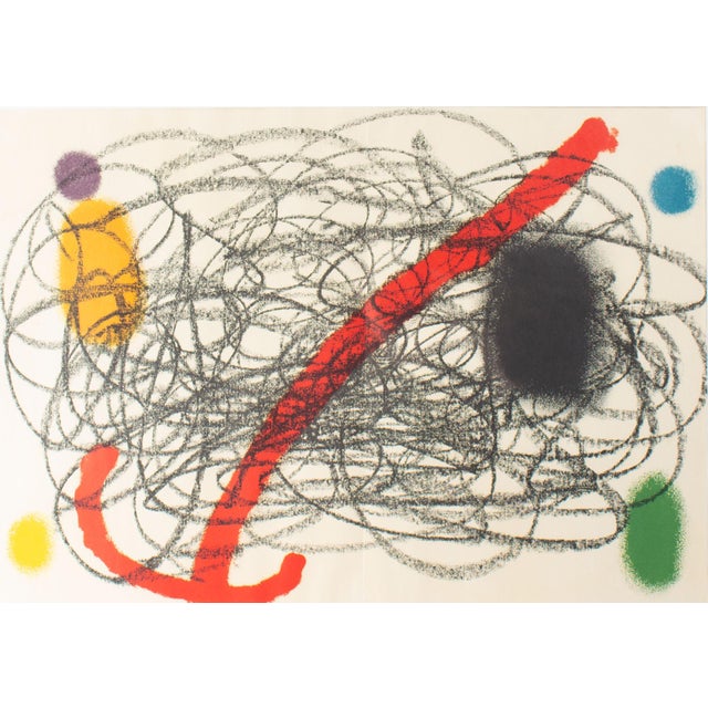 A color lithograph by the Spanish modern artist Joan Miró (1893-1983) printed in the French art publication "Derriere le...
