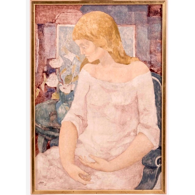 Jacques Boeri (1929–2004) Woman with Roses 1967 Oil on canvas Hand signed and dated lower left. Dimensions: 29 x 20 in....