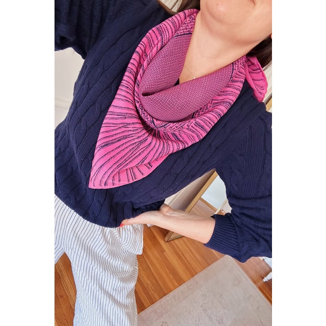 Authentic vintage Chanel circa 2000s In mint vintage condition Odor free 100% silk Hand-rolled hems Large square size...