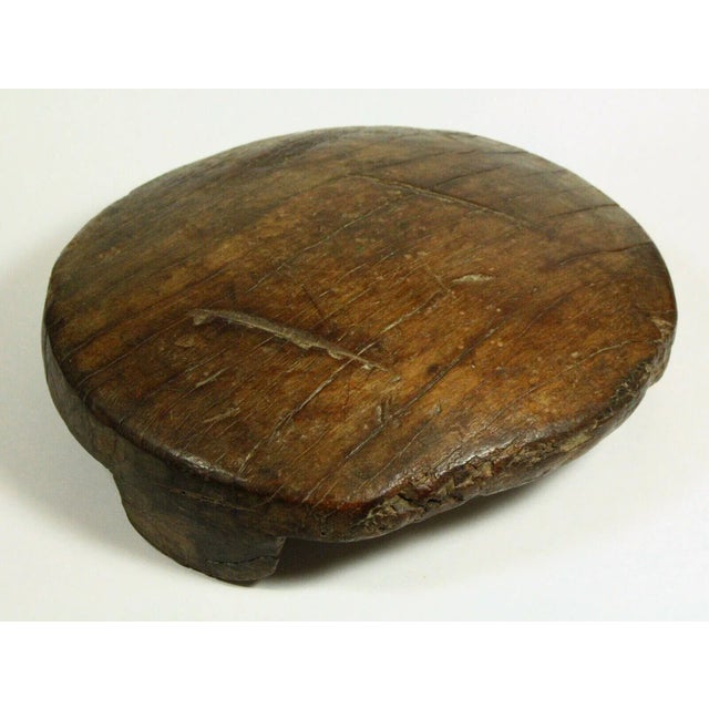 1900's Hand Carved Wood Chapati Roti Maker #2 Flat Bread Rolling Plate For Sale - Image 10 of 13