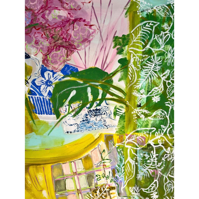 2020s "Garden Room" an Original Colorful Painting by Shann Spishak For Sale - Image 5 of 9
