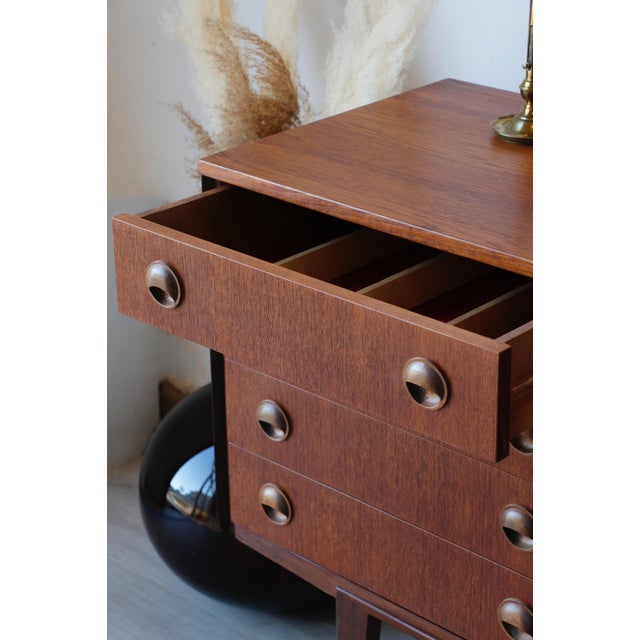 Scandinavian Teak Sideboard – Vintage 1970s Buffet The Scandinavian teak sideboard remains a key piece for creating a warm...