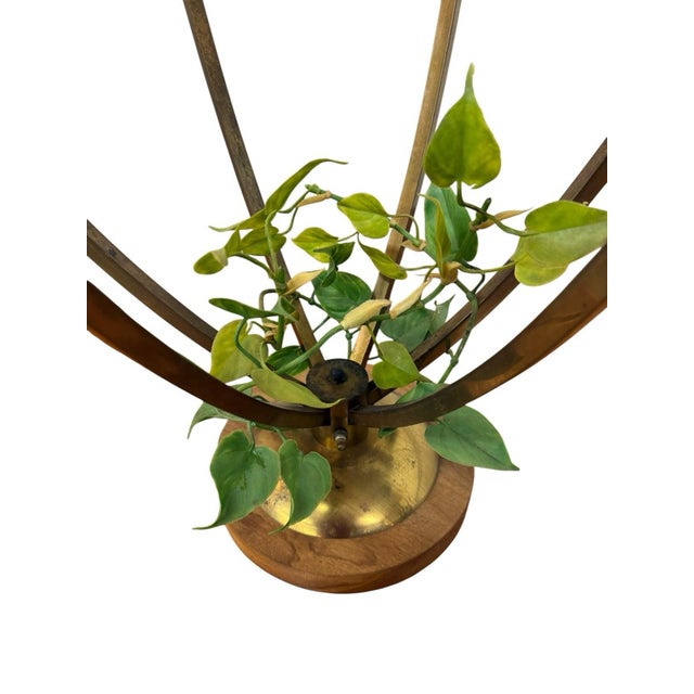 1960s Mid-Century Modern Walnut & Brass Cage Lamps - Set of 2 For Sale In Philadelphia - Image 6 of 10