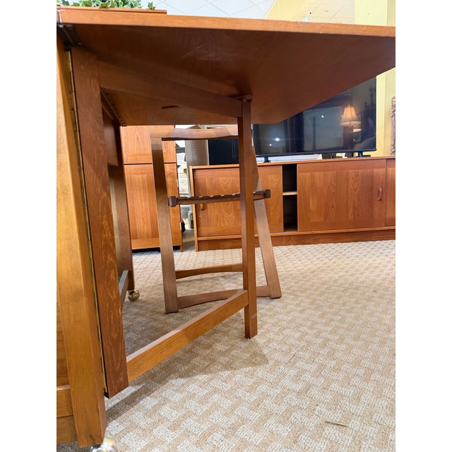 Sienna 1960s Romanian Mid-Century Modern Hideaway Drop Leaf Dining Set With 4 Chairs - 5 PCS For Sale - Image 8 of 8