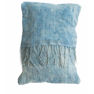 Vintage Light Blue Indigo Pillow For Sale
