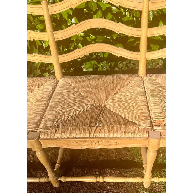 Country French Bench Settee Canned Seats Vintage For Sale In Seattle - Image 6 of 10