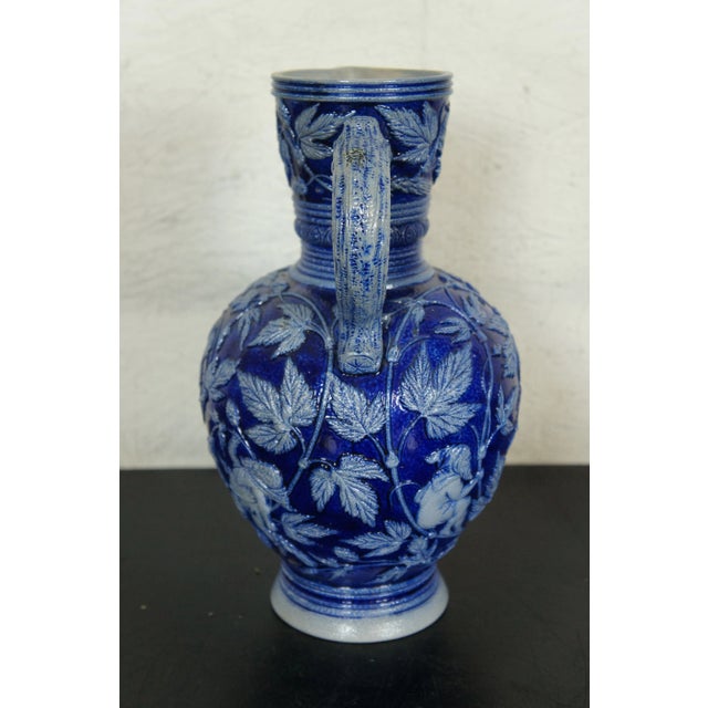 Late 19th Century Antique German Westerwald Merkelbach & Wick Salt Glaze Harvest Pitcher Jug For Sale - Image 4 of 12