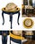 Queen Anne Midnight Blue & Canary Yellow Vintage Library Globe on Queen Anne Stand – New York Loft Designer Decor For Sale - Image 3 of 3