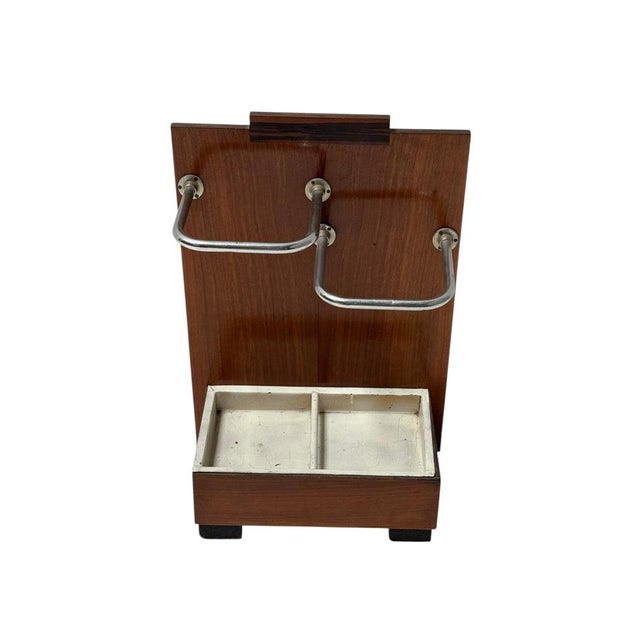 Brown Art Deco Modernist Walnut Umbrella Stand, 1930s For Sale - Image 8 of 10
