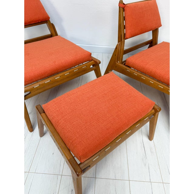 Vintage Hunting Lounge Chairs with Ottomans by Heinz Heger for PGH Annaberg-Buchholz, 1960s, Set of 4 For Sale - Image 11 of 17