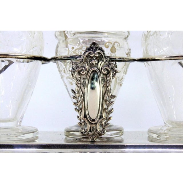 Cruet Set with Silver Structure and Monogrammed Cards, Set of 2 For Sale - Image 5 of 7