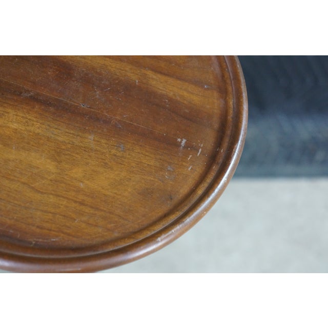 Vintage Bartley Collection Queen Anne Style Solid Cherry Candle Stand Pedestal For Sale - Image 11 of 18
