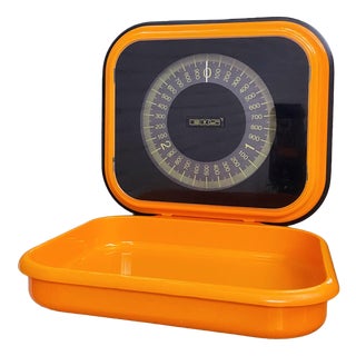 Vintage Swedish Orange Kitchen Scale for Wall Mounting from EKS For Sale